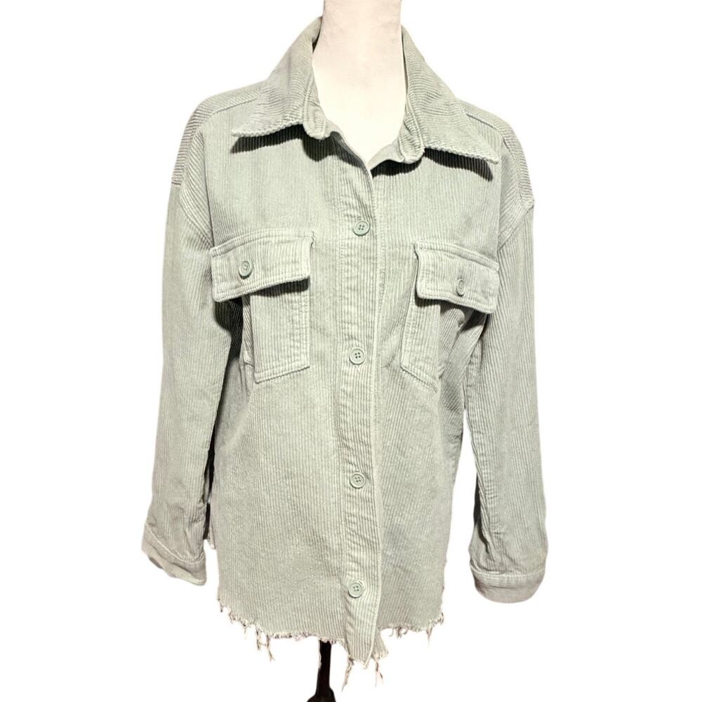 Pac Sun Pale Green Button Down Shacket Top Women's XS / S